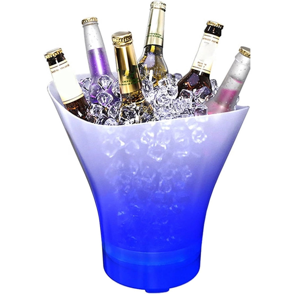 Trade Shop - Secchiello Del Ghiaccio Luci A Led Da 7lt Secchio Refrigerante Bevande Ricarica Tipo C -