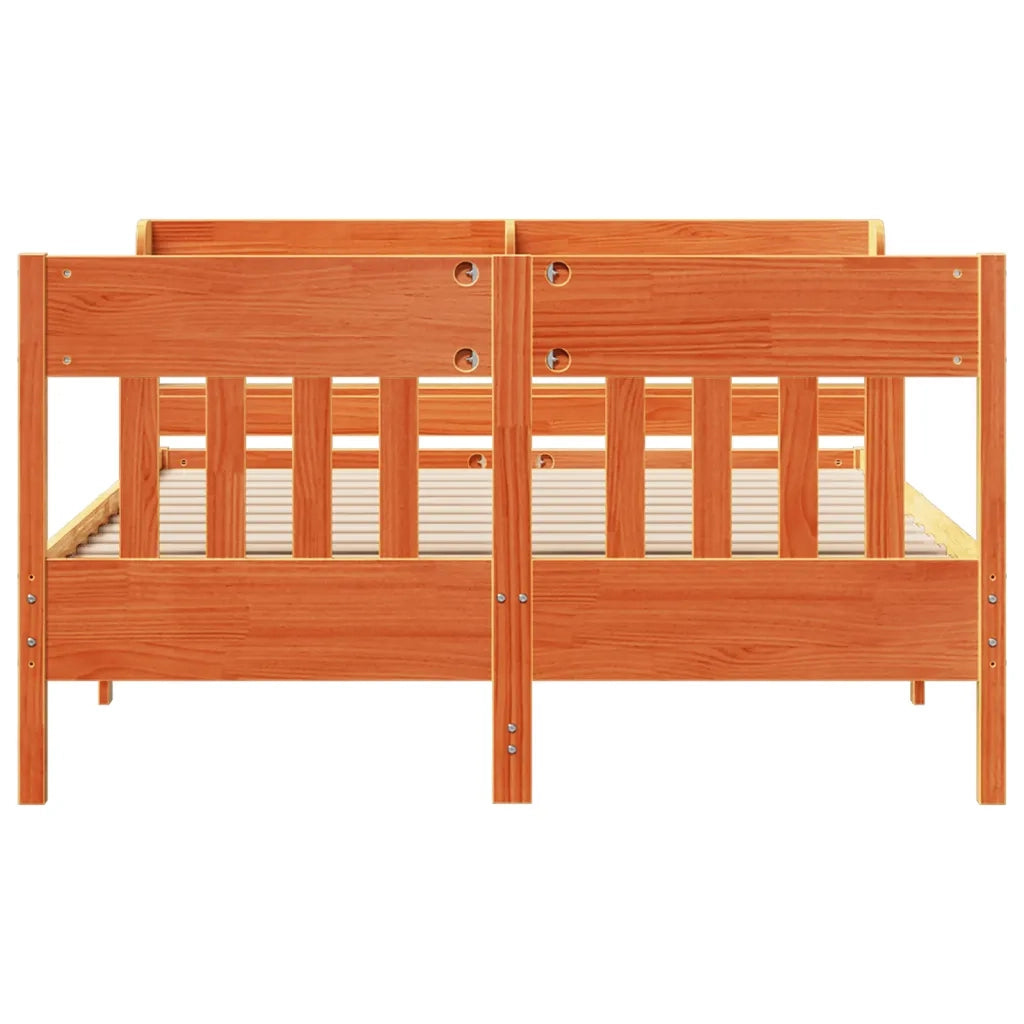 Letto senza Materasso Marrone Cera 160x200 cm in Legno di Pino 3307001