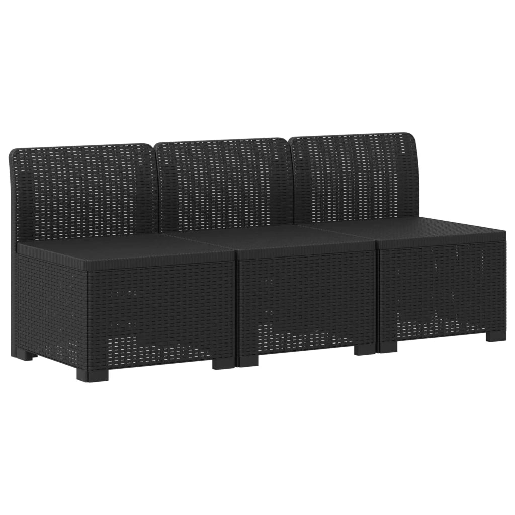 Divano da giardino 3 posti con cuscini in look rattan PP 8011960