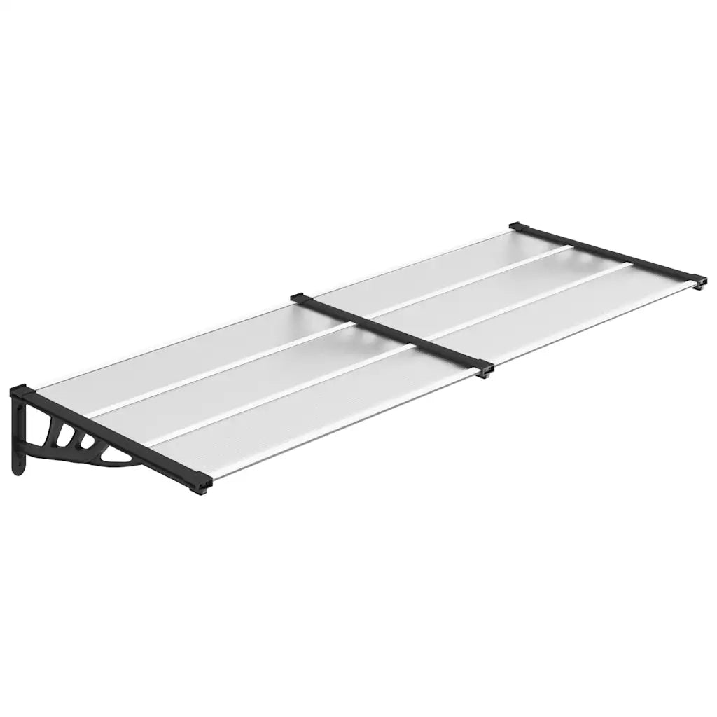 Tettoia per Porta Nero e Trasparente 239x90 cm in Policarbonato CFW9924144