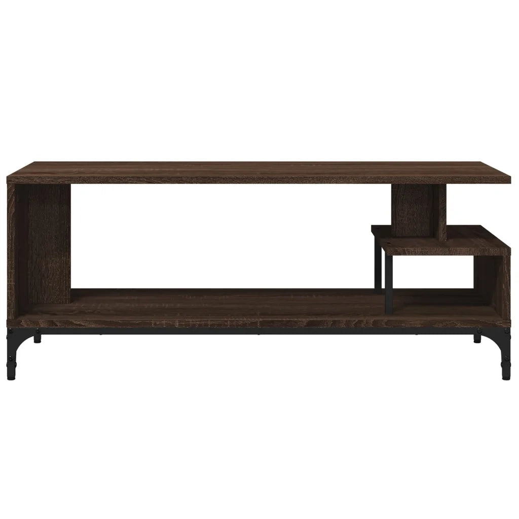 Mobile TV Rovere Marrone 102x40x41cm Legno e Acciaio a Polvere 842415