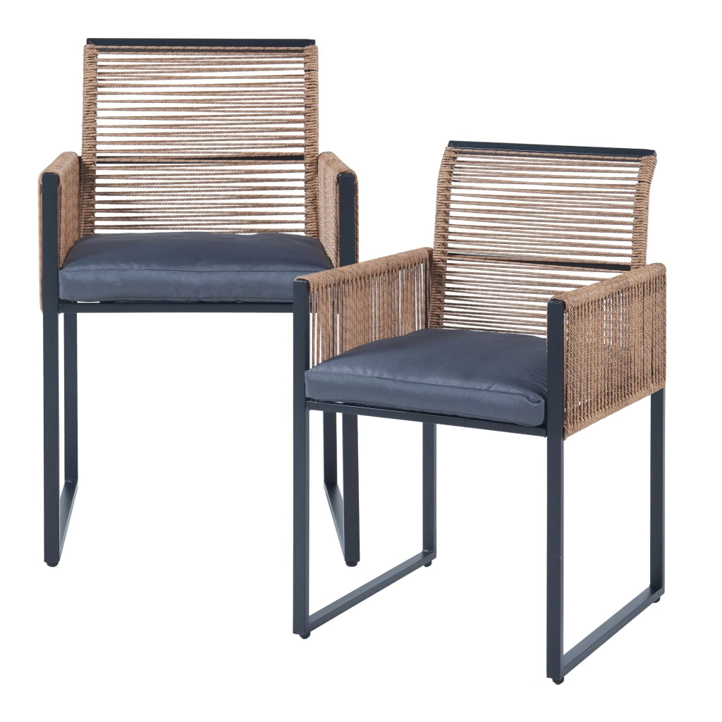 Set di mobili da giardino da 3 pezzi nero marrone grigio 03_0009414