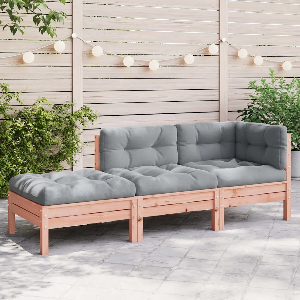 Divano da Giardino con Cuscini e Poggiapiedi 3 Posti-Sofa da Giardino-Divano da esterno 444089