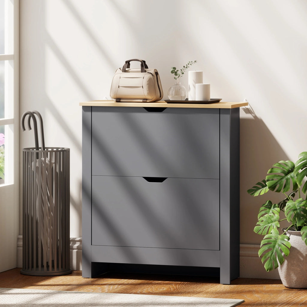 Armadio per scarpe 12 paia ¨C zephmum ¨C grigio scuro