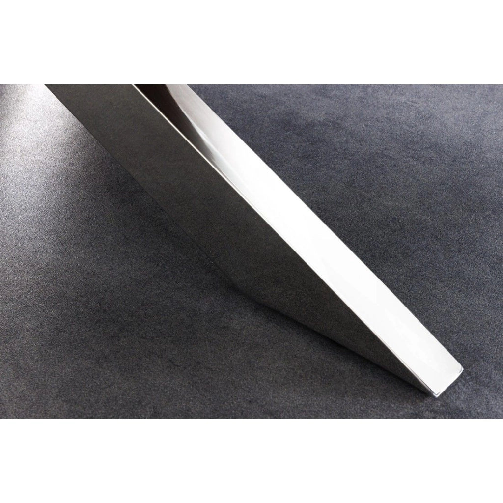 Table RAFTA 220 cm – Piano in teak massiccio, vetro temperato e struttura in acciaio cromato