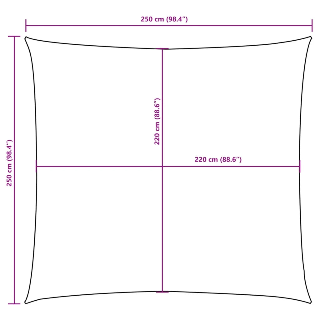 Vela Parasole in Tela Oxford Quadrata 2,5x2,5 m Crema 135191