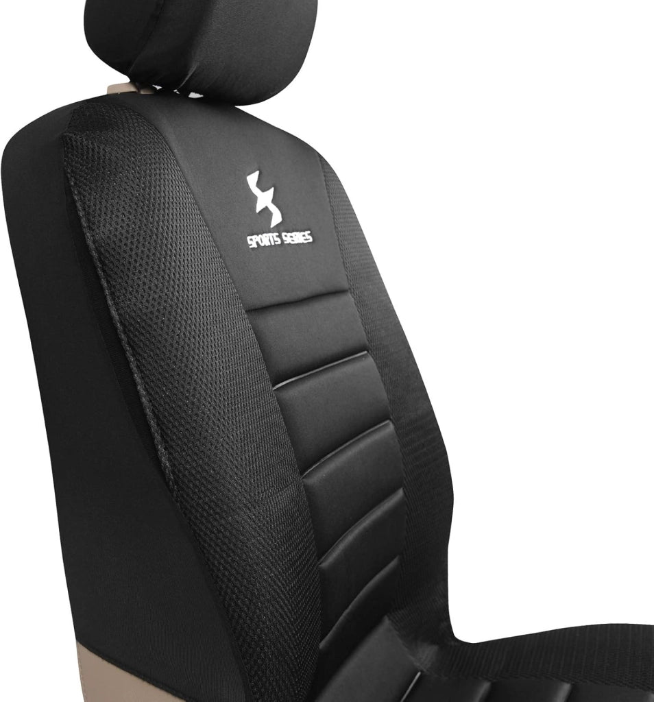 Set Coprisedili Auto 7 Posti Seat Cover Protezioni Universali per Macchina Tessuto Poliestere Nero