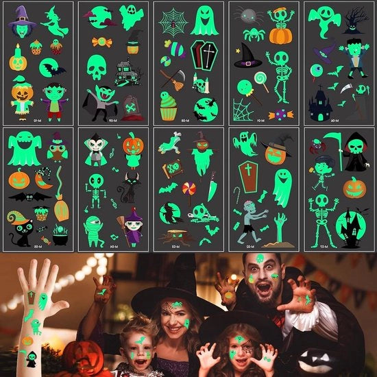 Tatuaggi a luce negli scarichi per bambini - decorazioni e accessori per Halloween