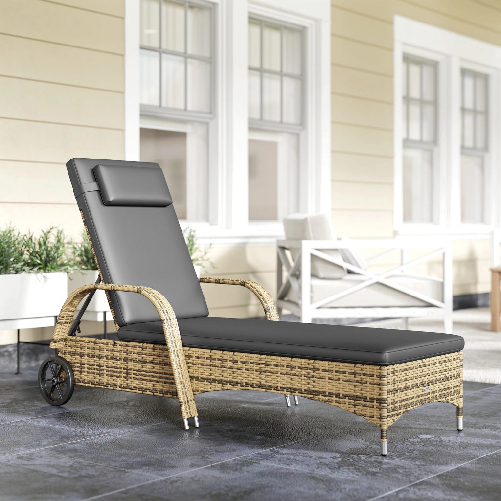 Sdraio da spiaggia con materasso regolabile ¨C zephmum ¨C 200x73x30-103 cm giallo