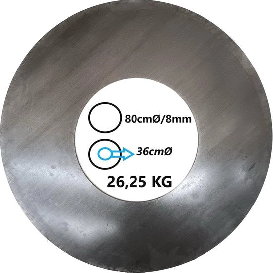 Griglia Rotonda 80 cm | Piatto di Fiamma per BBQ e Campeggio | Spessore 8 mm