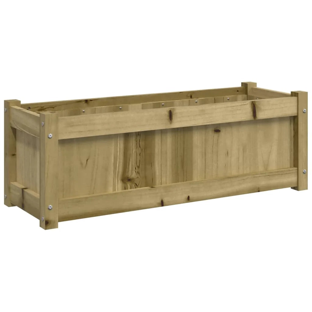 Vaso per fioriera aiuola rialzata piante fiori terrazza giardino esterno 90 x 31 x 31 cm legno di pino impregnato marrone 02_0038565