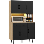 Buffet da cucina ¨C zephmum ¨C nero 100x40x176cm con luce LED