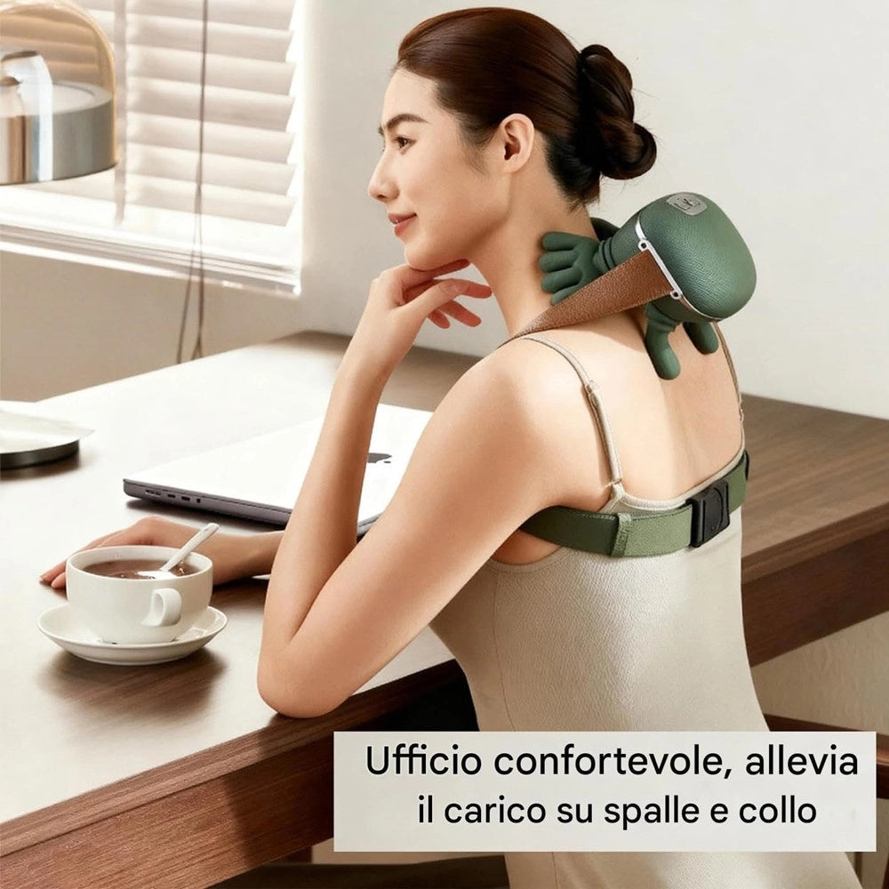 Trade Shop - Massaggiatore Cervicale Con Manine Massaggio Elettrico Shiatsu Schiena Collo Spalle Dolore -