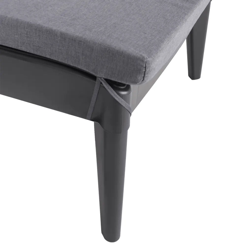 Lettino con Cuscino Antracite 186x60x29 cm in PP 364223
