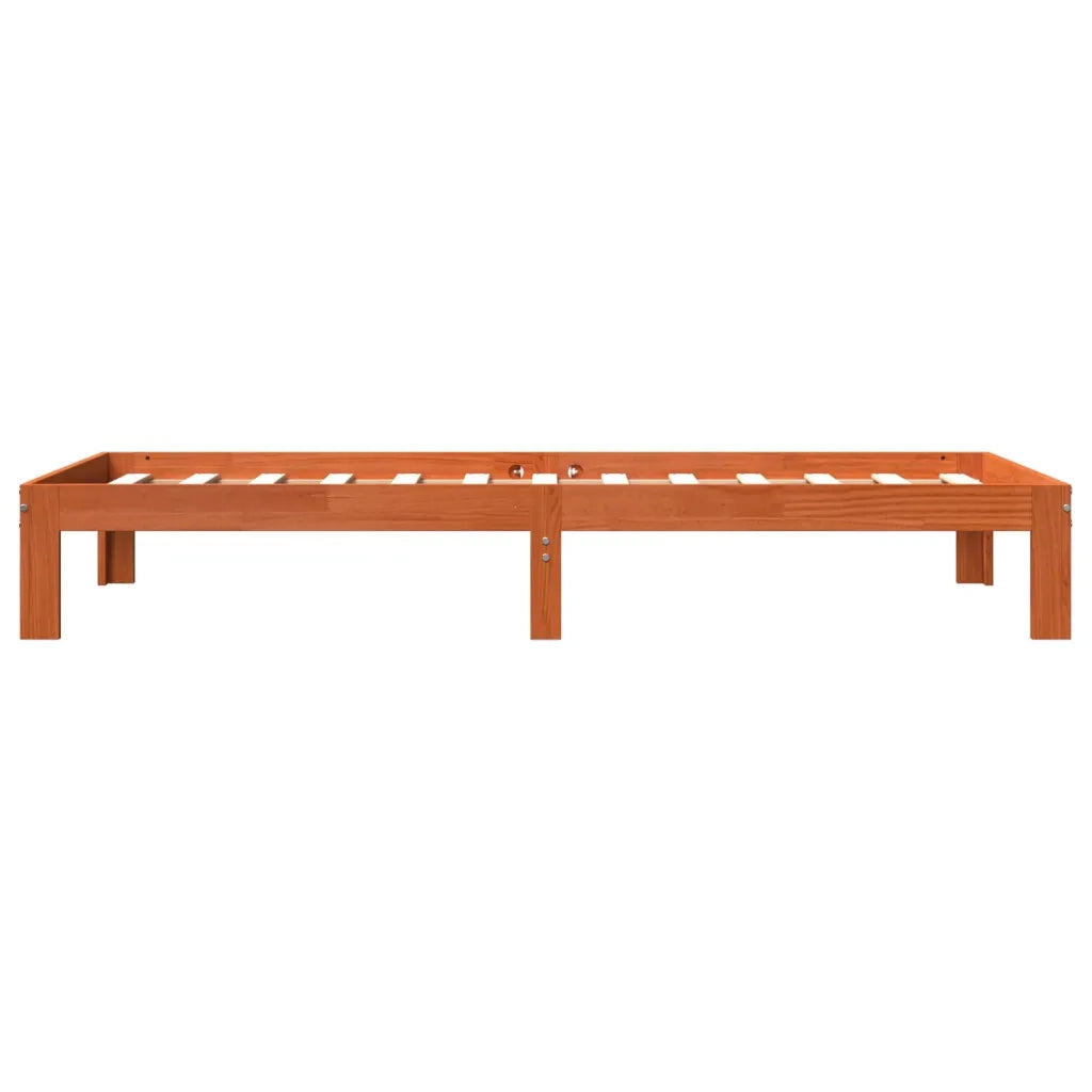 Letto senza Materasso Marrone Cera 75x190 cm in Legno di Pino 844163