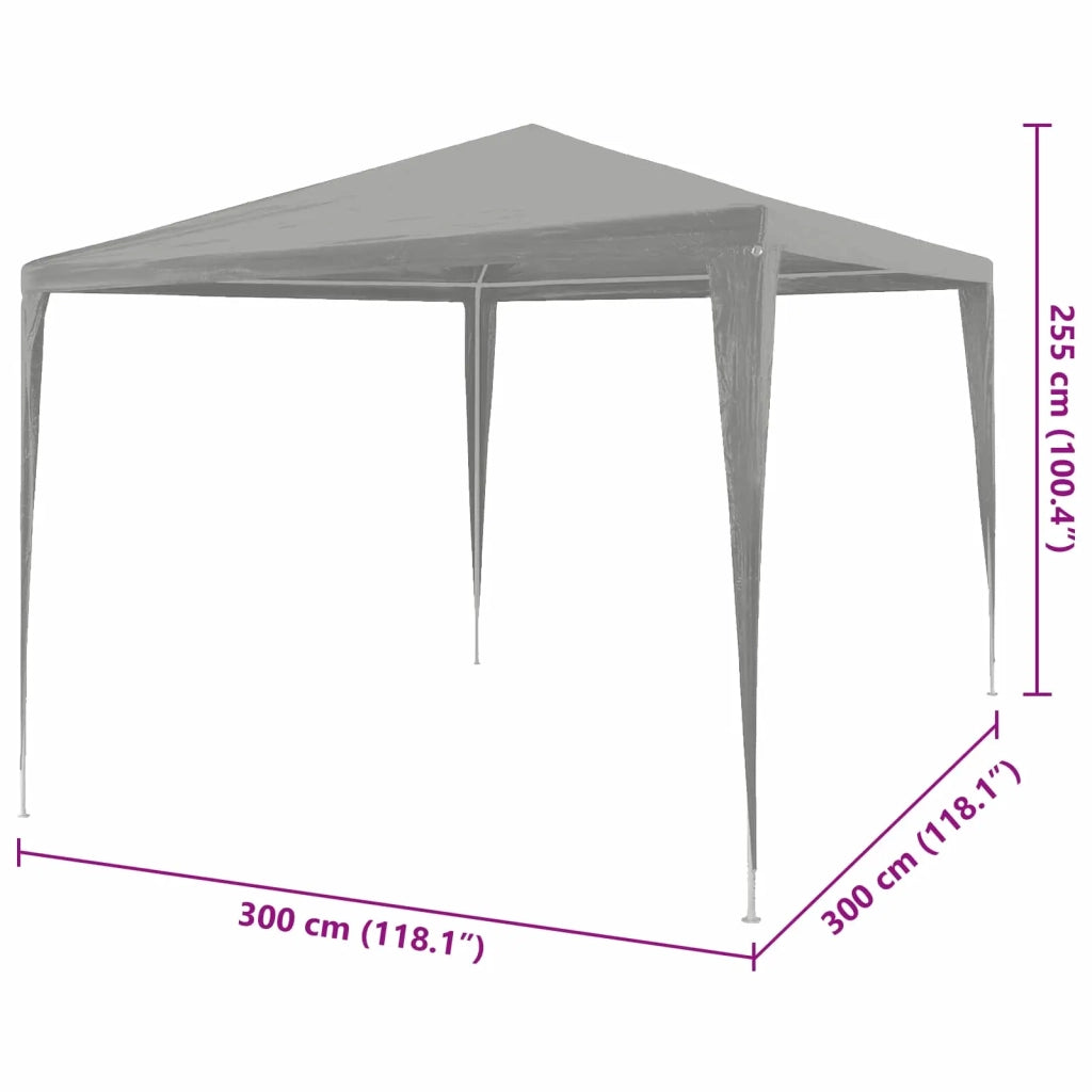 Tenda Party Grigio chiaro 300 x 300 x 255 cm PE e Acciaio 42032989