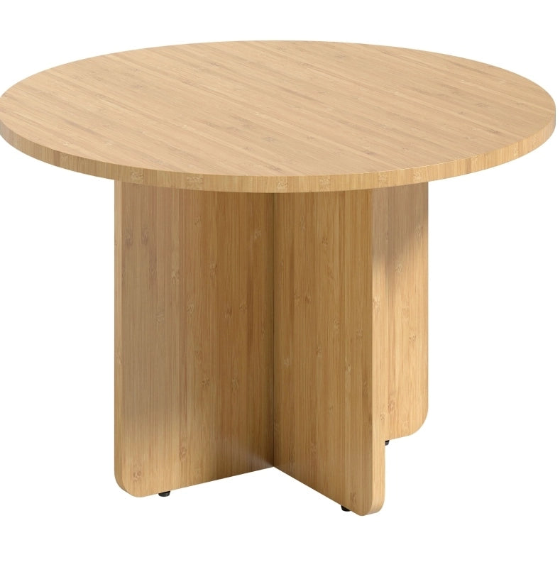 Tavolino da caffè 66x66x45 cm con piedini regolabili in bambù naturale