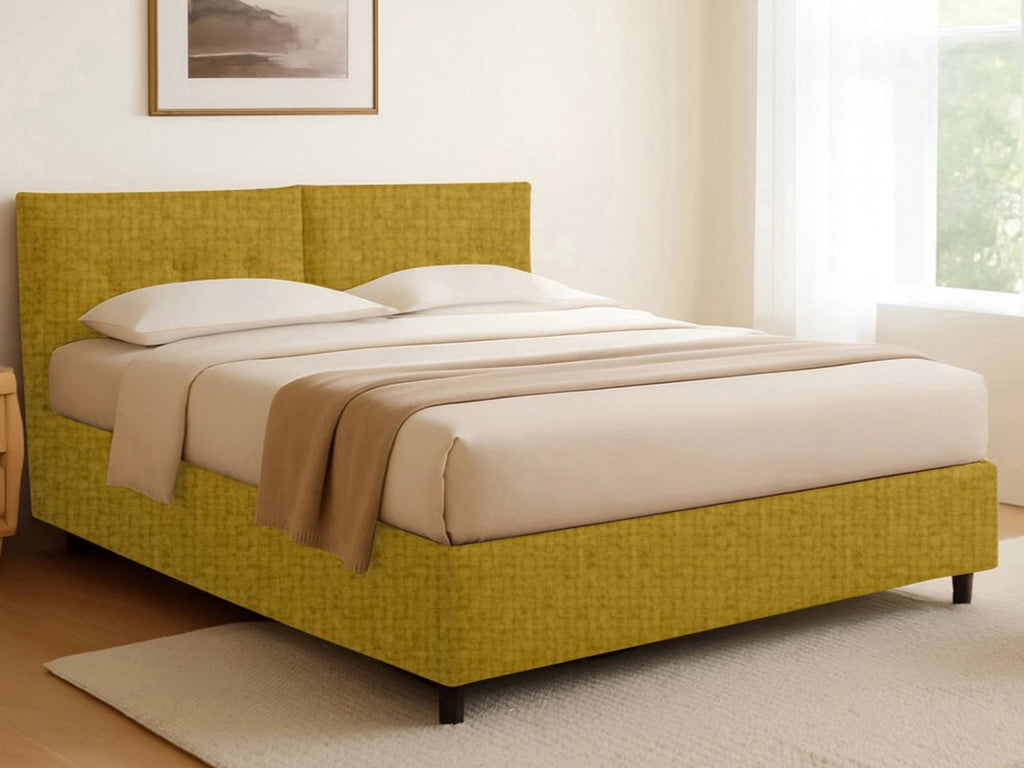 Truro, Letto Singolo Sfoderabile Made in Italy, Giallo Ocra