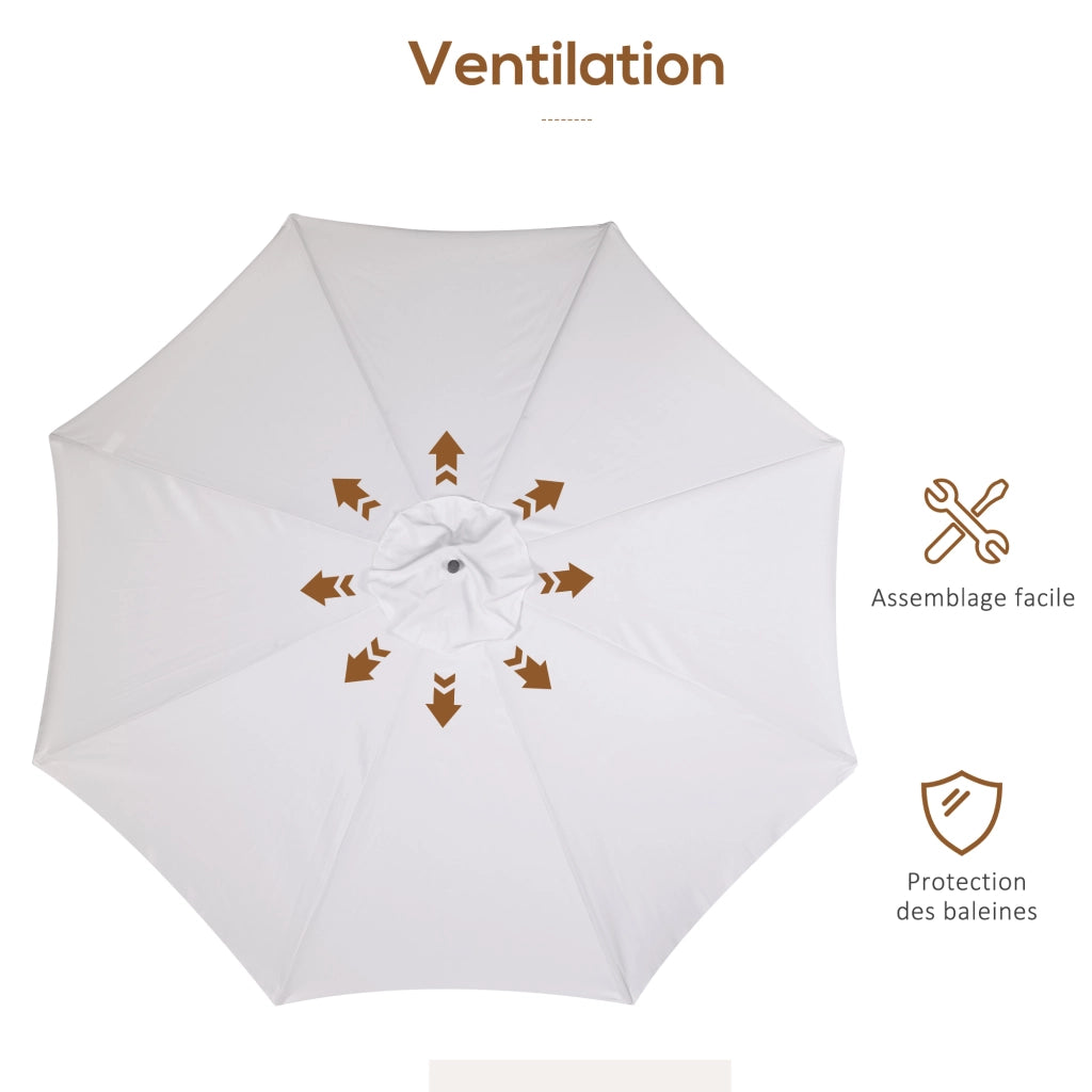 Ombrellone da giardino rotondo grande in bamb¨´ ¨C zephmum ¨C crema ? 3 m