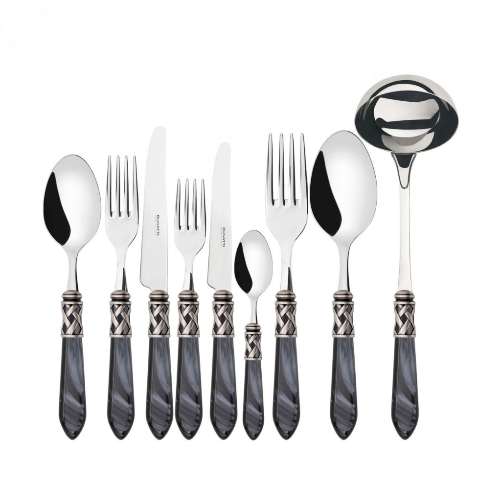 ALADDIN Ghiera Argento Anticato, Posate Set 75 pz, Scatola