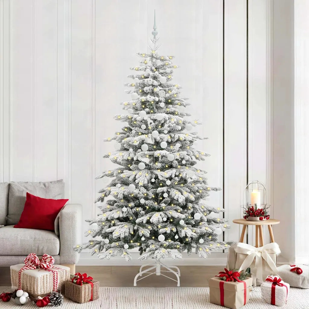 Albero di Natale | Decorazioni natalizie Artificiale con Rami Pieghevoli Bianco 210 cm