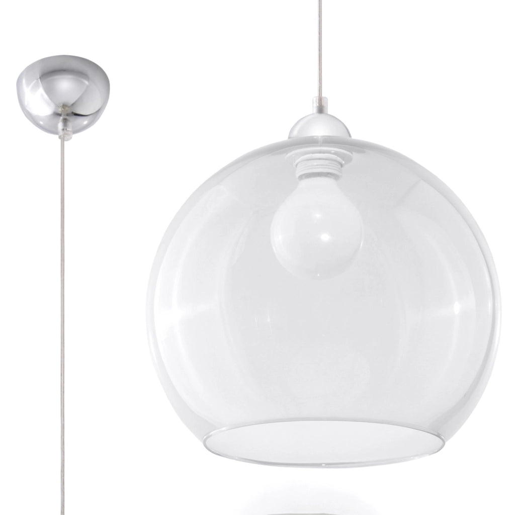 Lampada a sospensione ROTUND vetro trasparente E27 Pure Lume