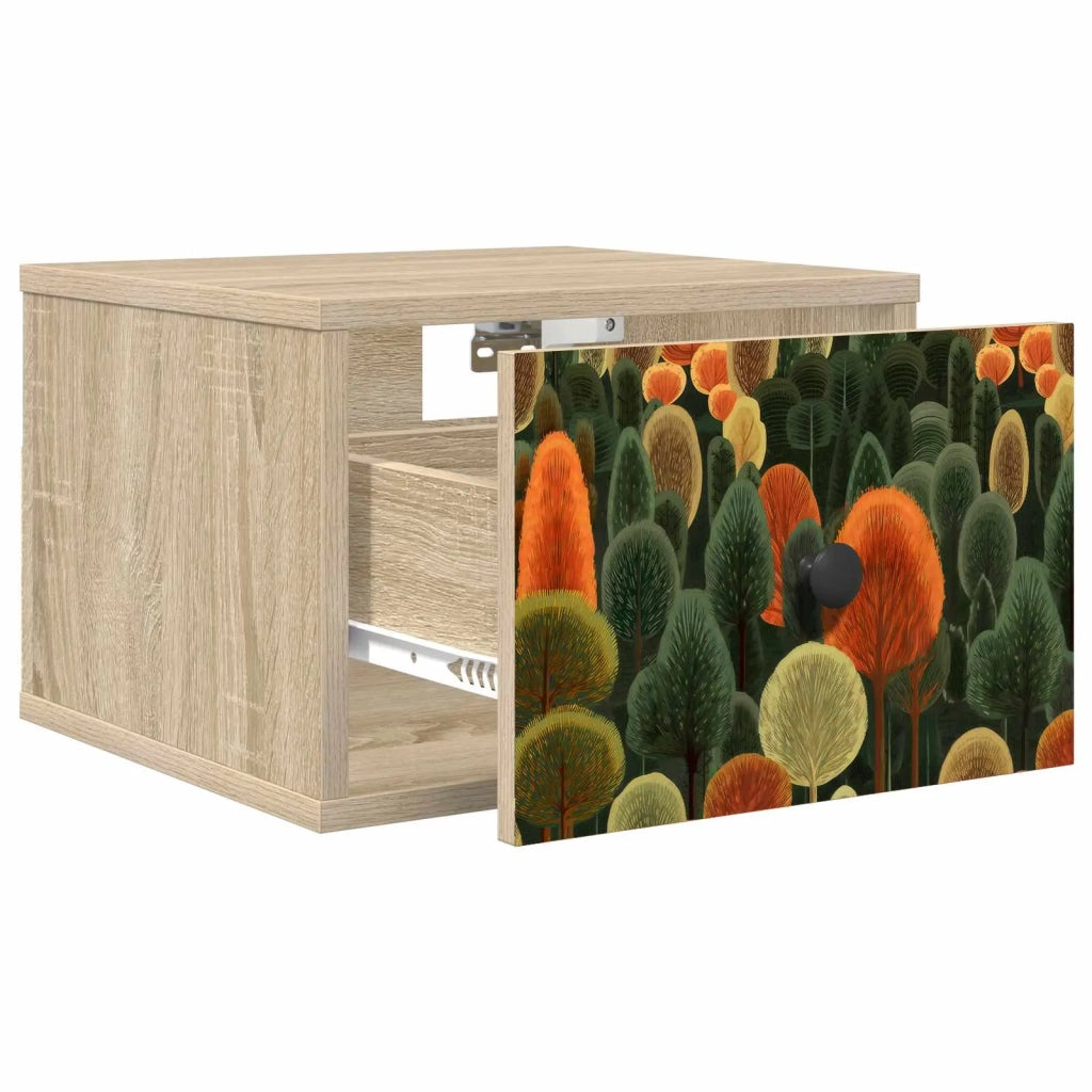 Mobiletto da comodino a parete ZAANDAM 2 pz Rovere Sonoma 8007474