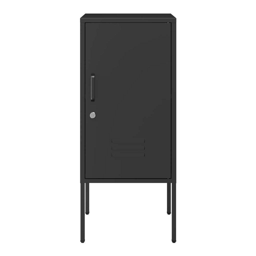 Comodino comodino cassettiera mobile contenitore con maniglia a sinistra acciaio 82 x 35 x 35 cm nero 03_0011012