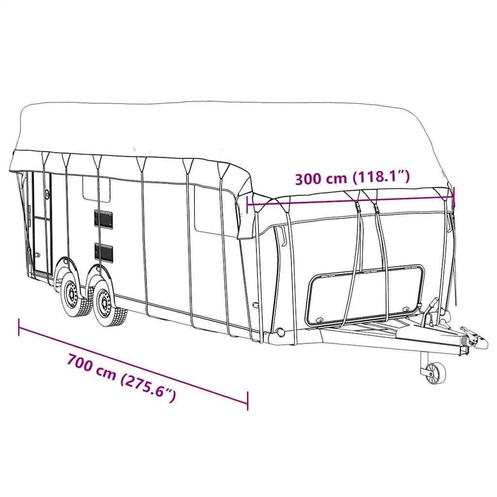 Telo per Roulotte Grigio 700x300 cm in Tessuto Non Tessuto CFW3116186