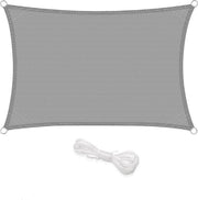 Ombrellone in Seta HDPE con Protezione UV per Giardino Terrazza Campeggio - Grigio chiaro - 2x3 m