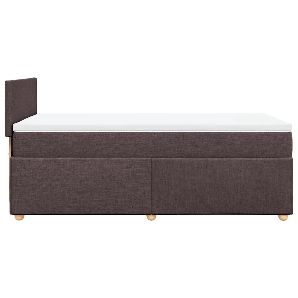 Giroletto a Molle con Materasso Marrone Scuro 90x200 cm Tessuto