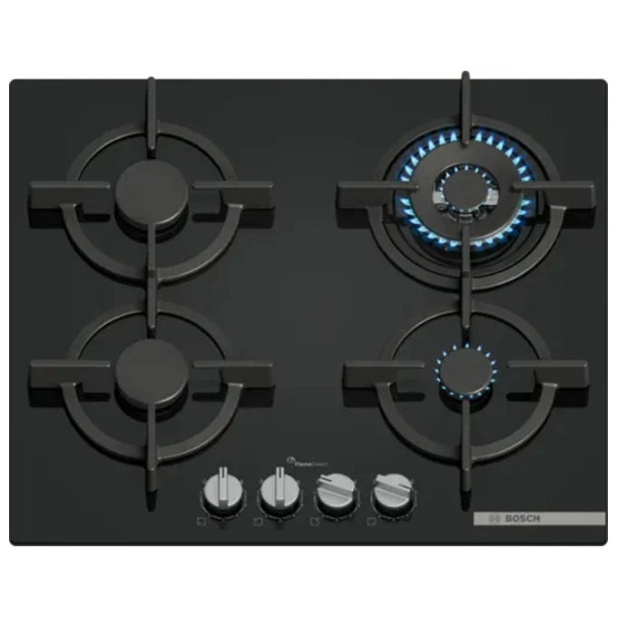 Bosch, Piano Cottura a Gas 4 Fuochi, Nero, 60x52 cm, PPH6A6I10