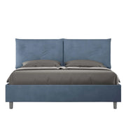 Letto matrimoniale senza rete imbottito 160x190 microfibra blu Appia