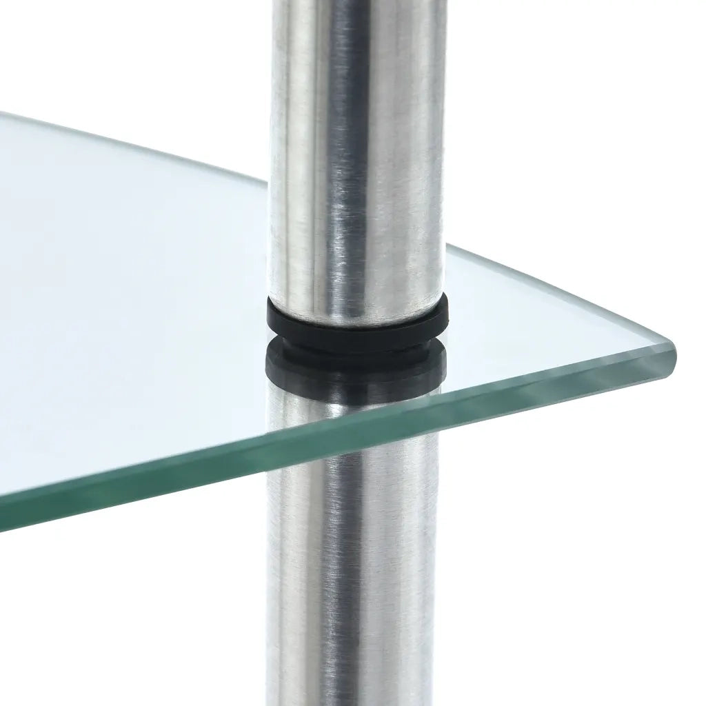 Scaffale a 4 Livelli Trasparente 30x30x100cm in Vetro Temperato cod mxl 25304
