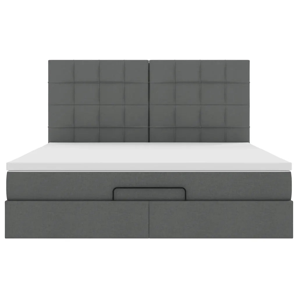 Struttura Letto Pouf con Materasso 160x200 cm in Tessuto 3314018