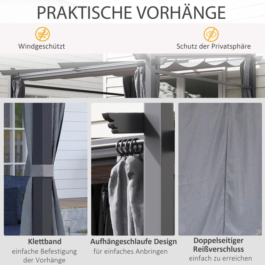 Pergola estensibile ¨C Zephmum ¨C Grigio scuro 297x295x230