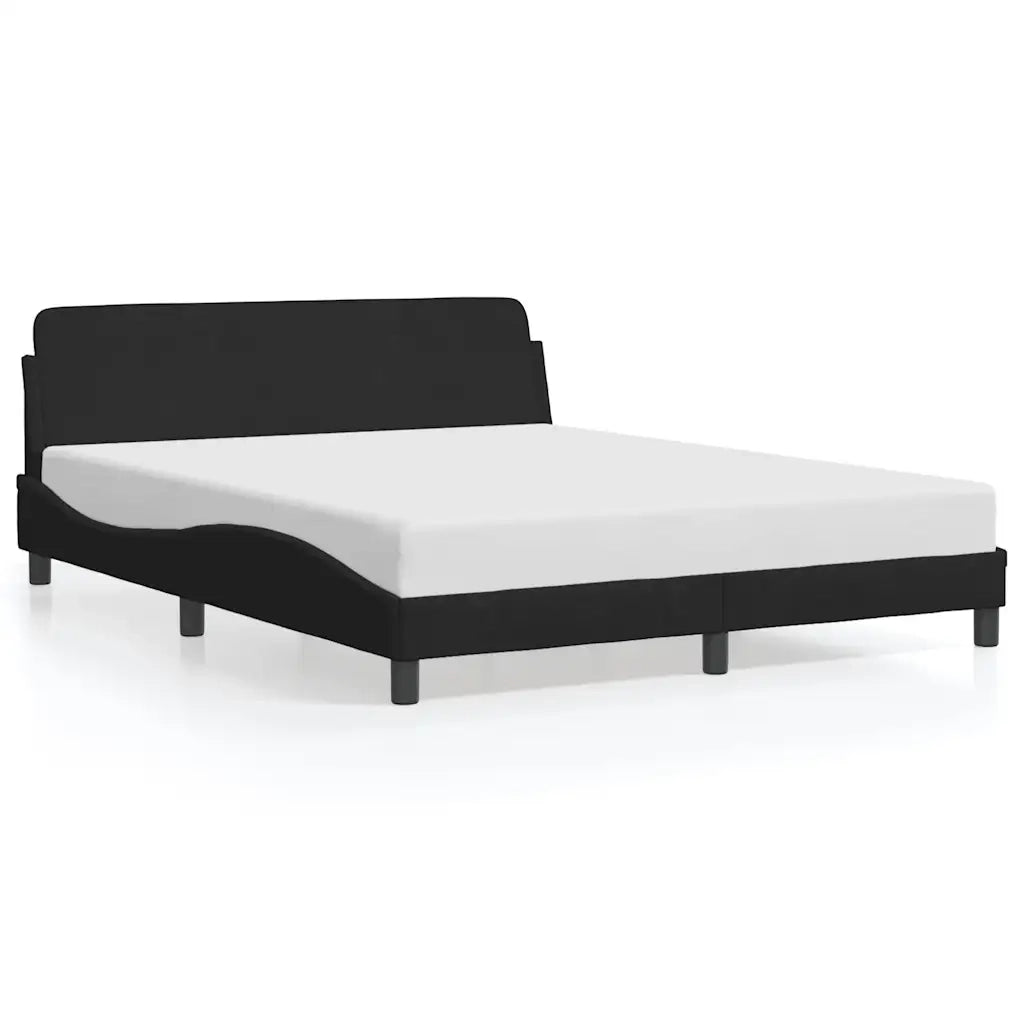 Giroletto con Testiera Nero 160x200 cm in Vellutocod mxl 90263