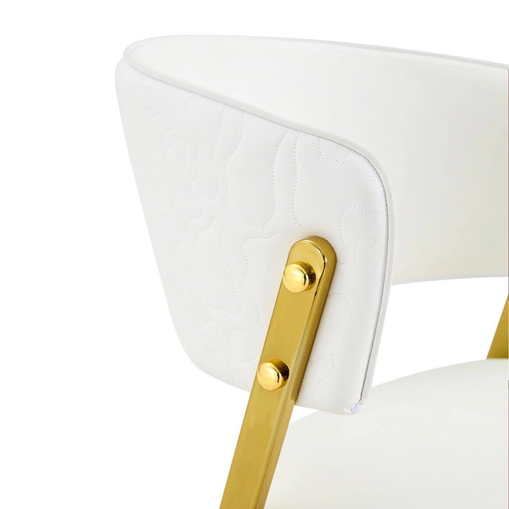 Sedia da pranzo moderna imbottita in PU con struttura in metallo e schienale ergonomico