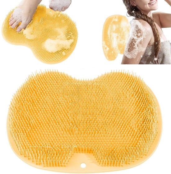 Mat per il bagno in silicone, spazzola per i piedi, massaggiatore per il pediluvio, scrub per i piedi, mat per massaggi al bagno con morsetti antiscivolo per la cura dei piedi, rilassamento, miglioramento del flusso sanguigno, esfoliazione
