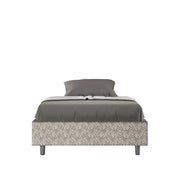 Letto 1 Piazza e Mezzo Sommier 120x210 cm con Rete e Contenitore Azelia Era 02 Grigio