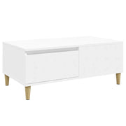 Tavolino da salotto | Tavolino da caff¨¨ | Tavolino da Soggiorno Bianco 90x50x36,5 cm in Legno Multistrato