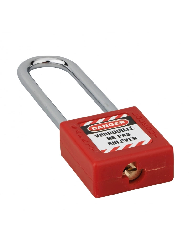 Lucchetto con arco in acciaio Ø 6 x 76 mm, rosso – THIRARD