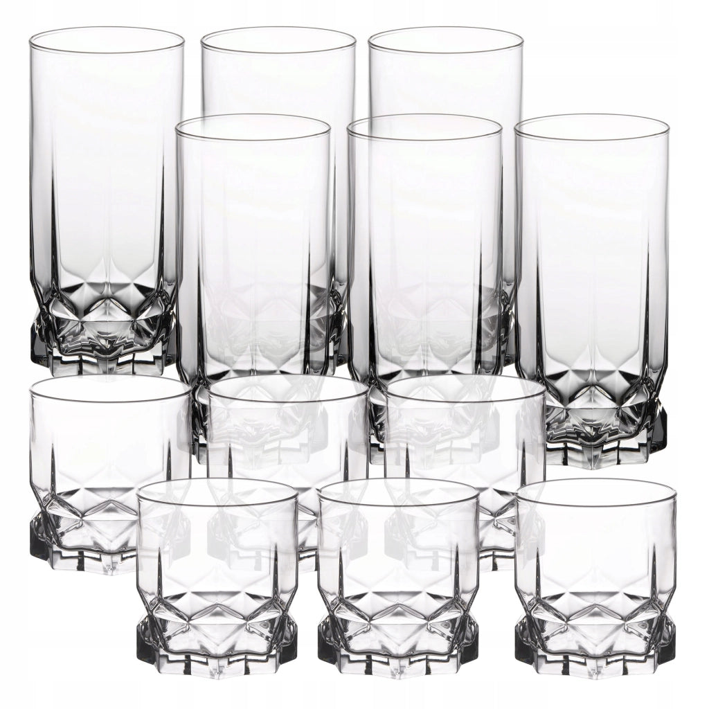 Set di 12 bicchieri KADAX da 325 ml per bevande e acqua.