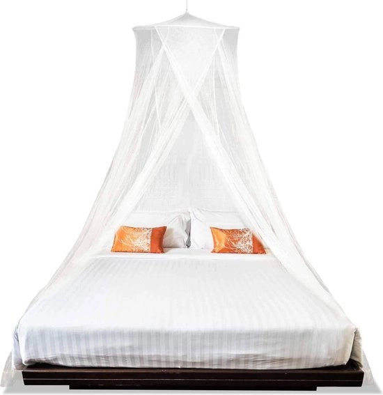Klamboe extra grande kingsize con due aperture rete - progettata per re, regina e twin - tende da letto bianche