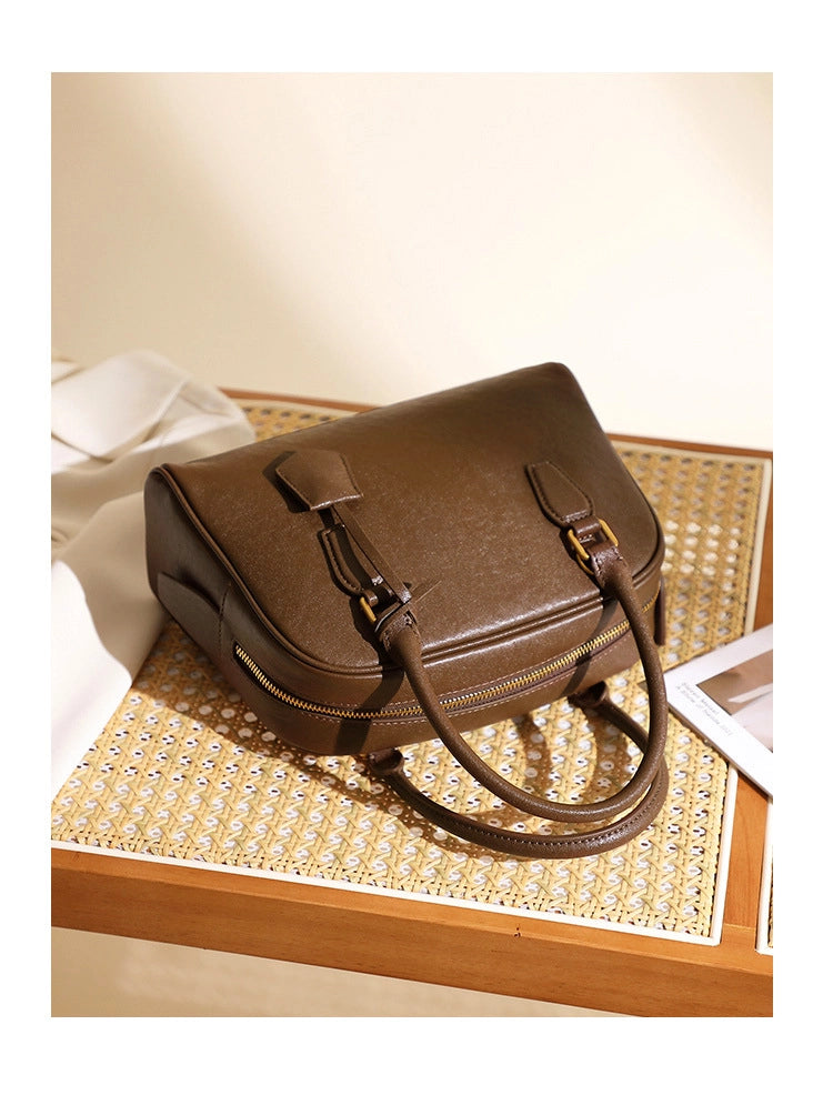 Borsa e borsetta da donna in vera pelle marrone