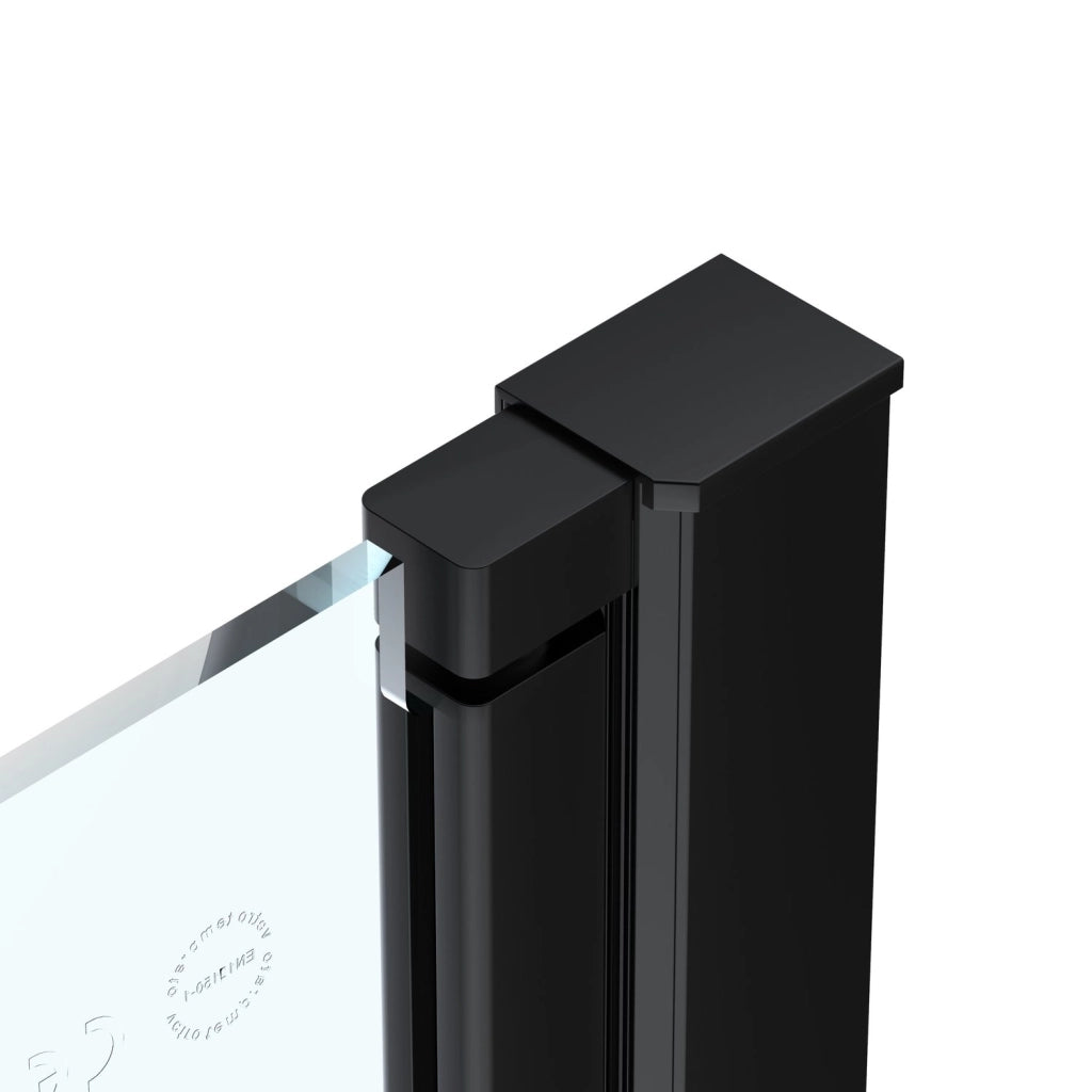 Box doccia 120 cm apertura a SOFFIETTO nicchia H200 cm cristallo 6mm profilo Nero Opaco LIAM