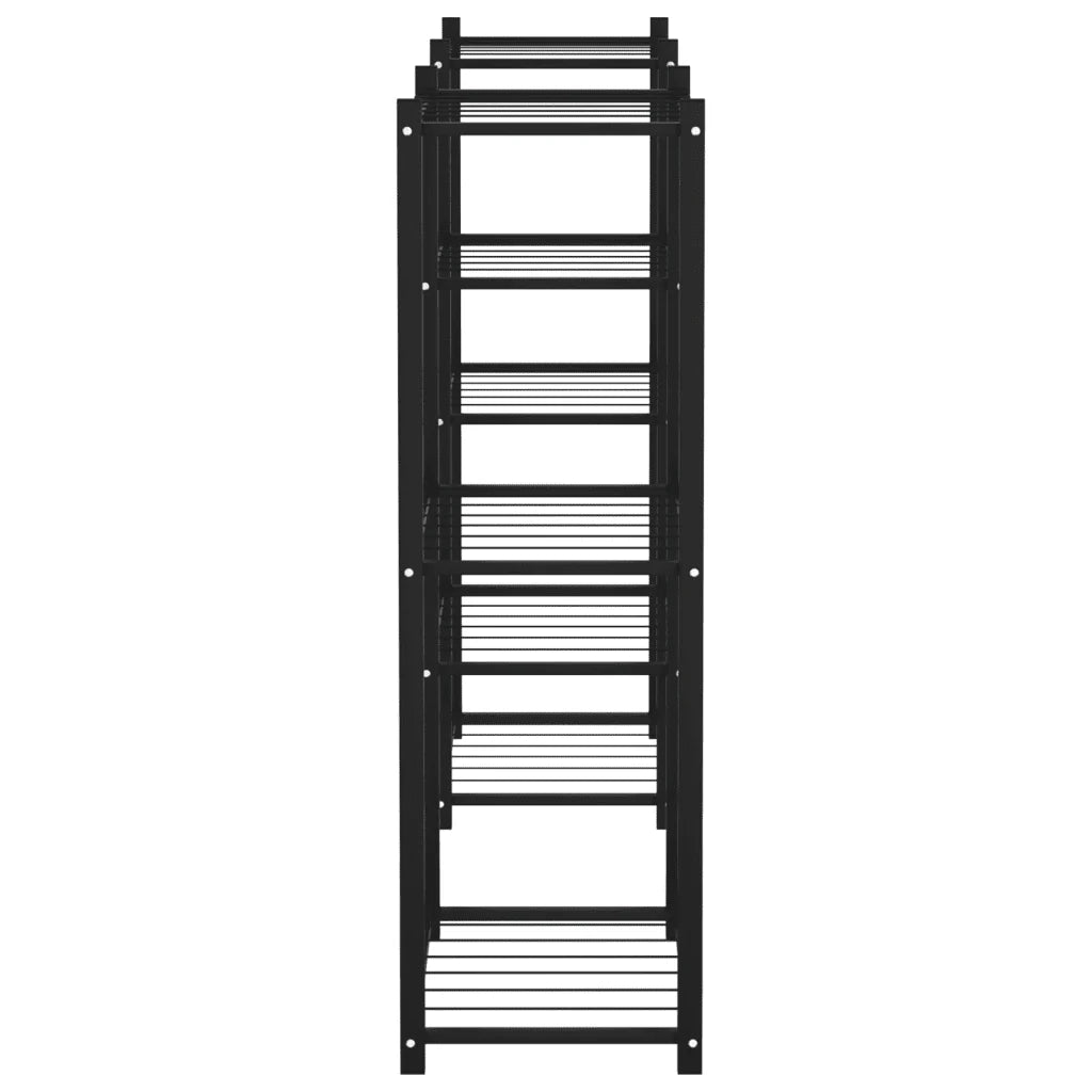 Mensola portavaso dal design moderno 83 x 25 x 80 cm supporto espositivo in ferro nero 02_0047093