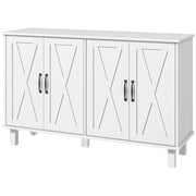 EasyComfort Mobile Multiuso in MDF a 4 Livelli con 2 Ripiani Regolabili e 5 Gambe, 120x37x75 cm, Bianco