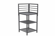 Modulo Componibile Angolare Ompagrill con Piano di Lavoro e Ripiani a Giorno 61,5x61,5x130 cm in Alluminio Verniciato