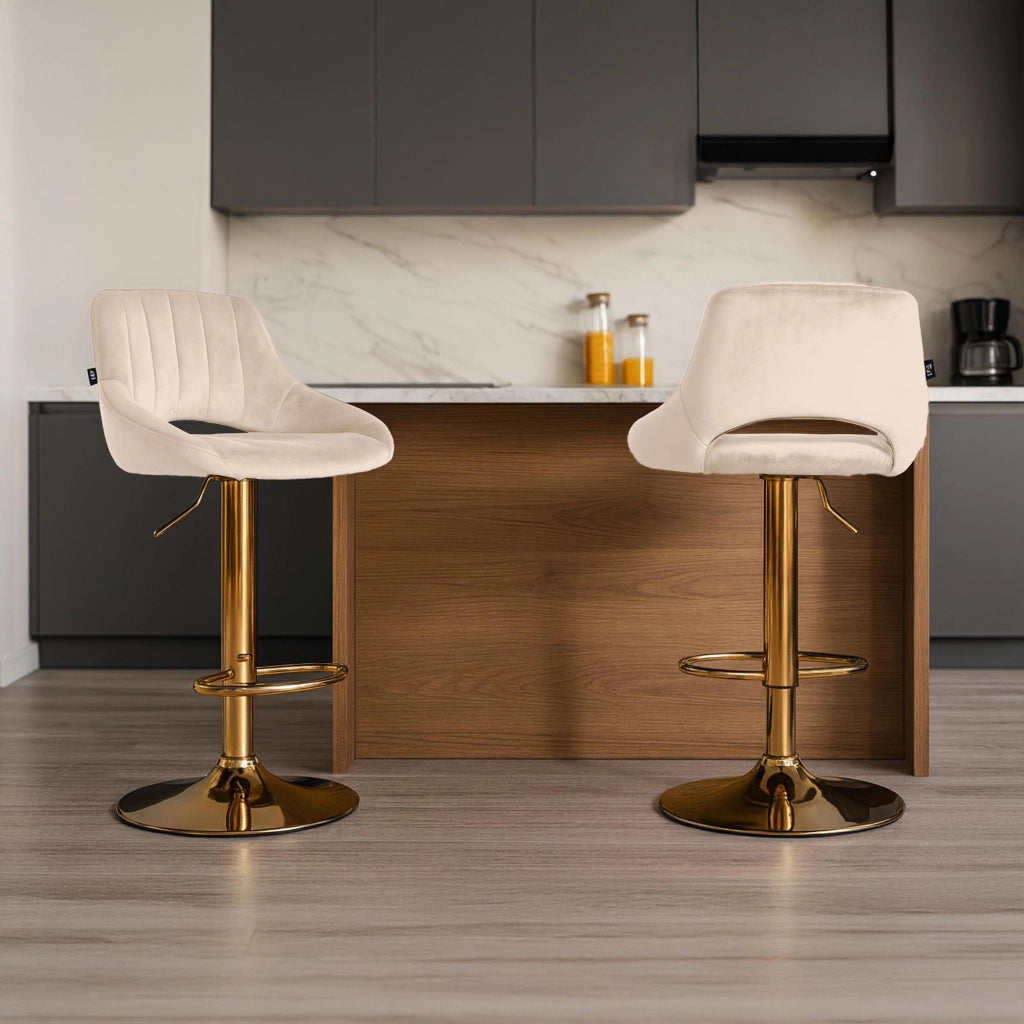 Sgabello da bar Milet velluto oro 3